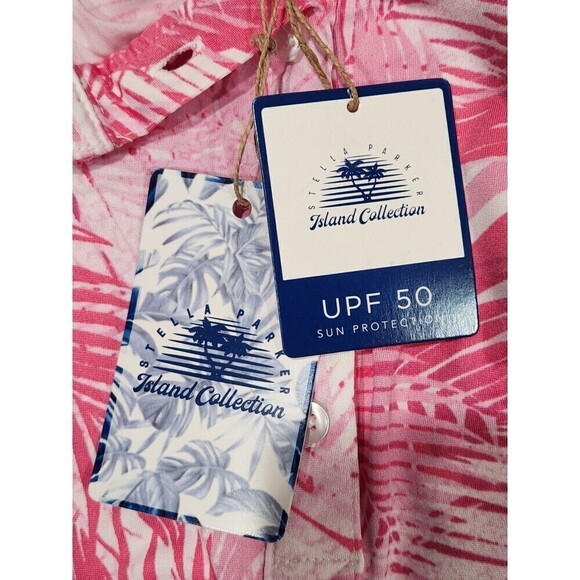 NEW! Stella Parker Hot Pink Island Collection UPF 50 Button Front Popover Dress - Picture 7 of 7